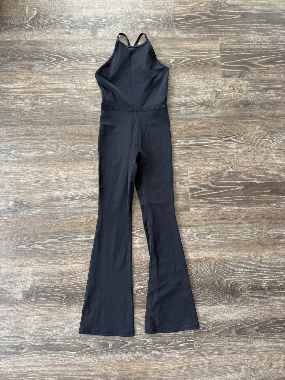 Aritzia Wilfred Black Halter-Neck Flared Jumpsuit